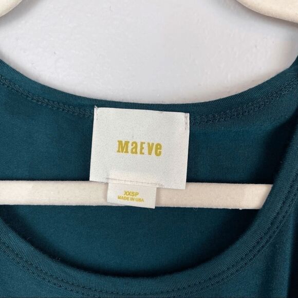 ANTHROPOLOGIE MAEVE Ceres Ruched Green Dress XXS - Picture 4 of 9